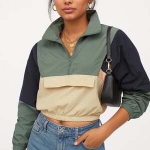 AERO 1/4 zip color block wind breaker jacket ❤️